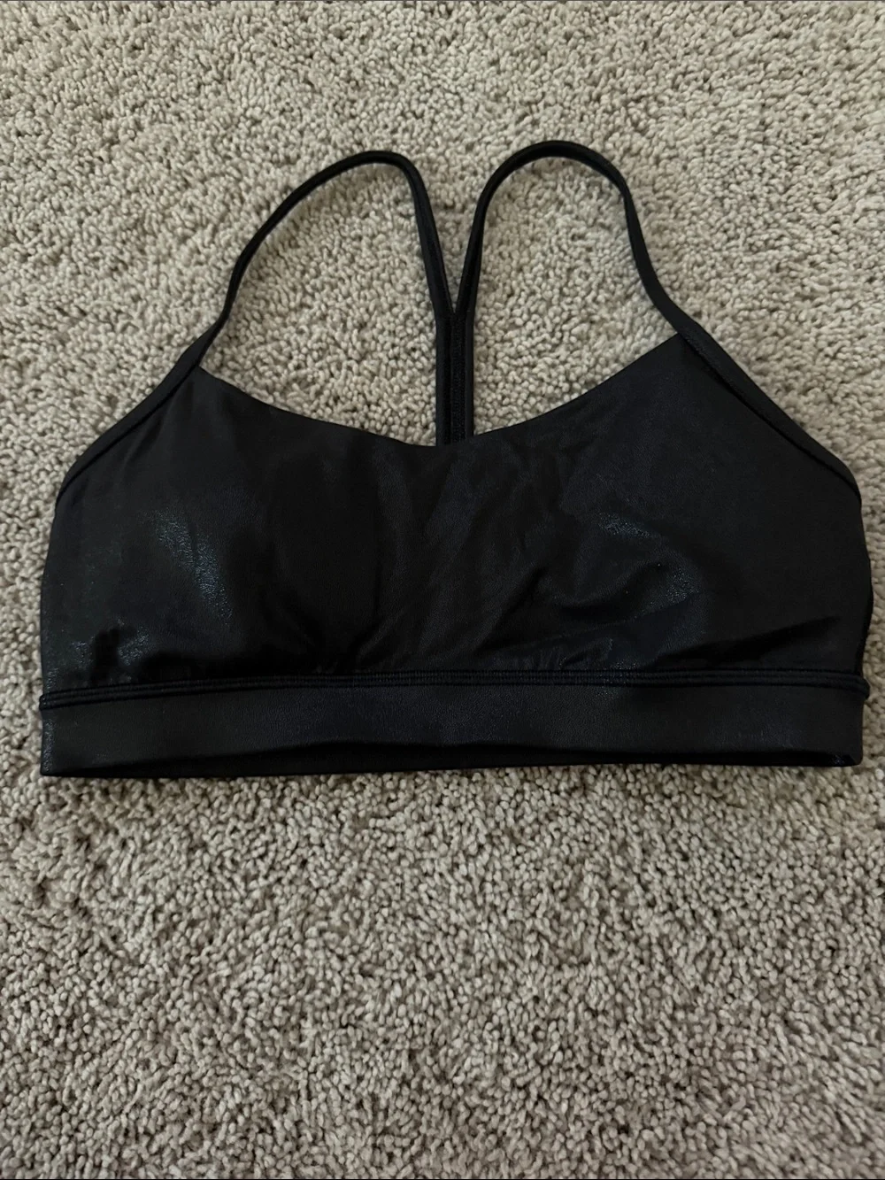 lululemon athletica Black Strappy V-Back Light Support Sports Bra